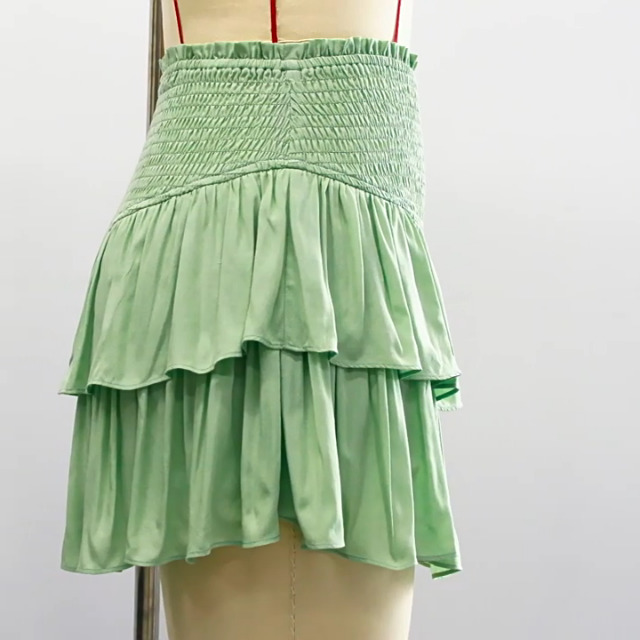 Womens Pleated Mini Skirt High Waisted Skorts Ruffle Summer